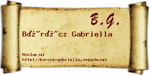 Böröcz Gabriella névjegykártya